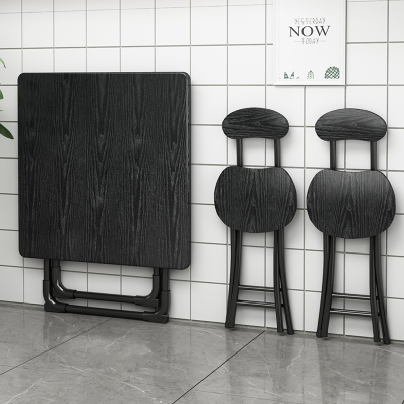 折叠桌子家用餐桌现代饭桌小户型方桌休闲洽谈桌椅长方形