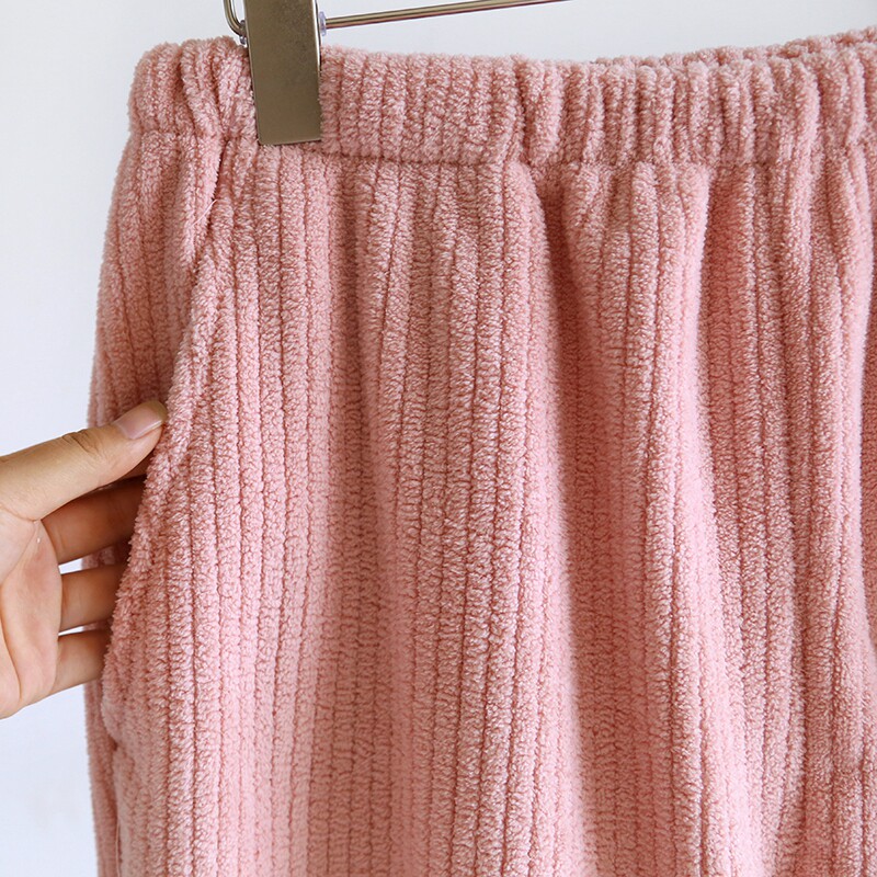 睡衣女冬季加厚加绒法兰绒保暖珊瑚绒简约休闲格子开衫家居服套装