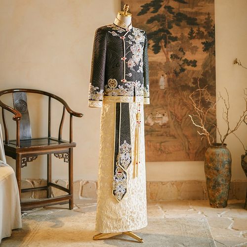 男士秀禾服新郎2024新款中式结婚礼服唐装龙凤褂大码接亲婚服秀和