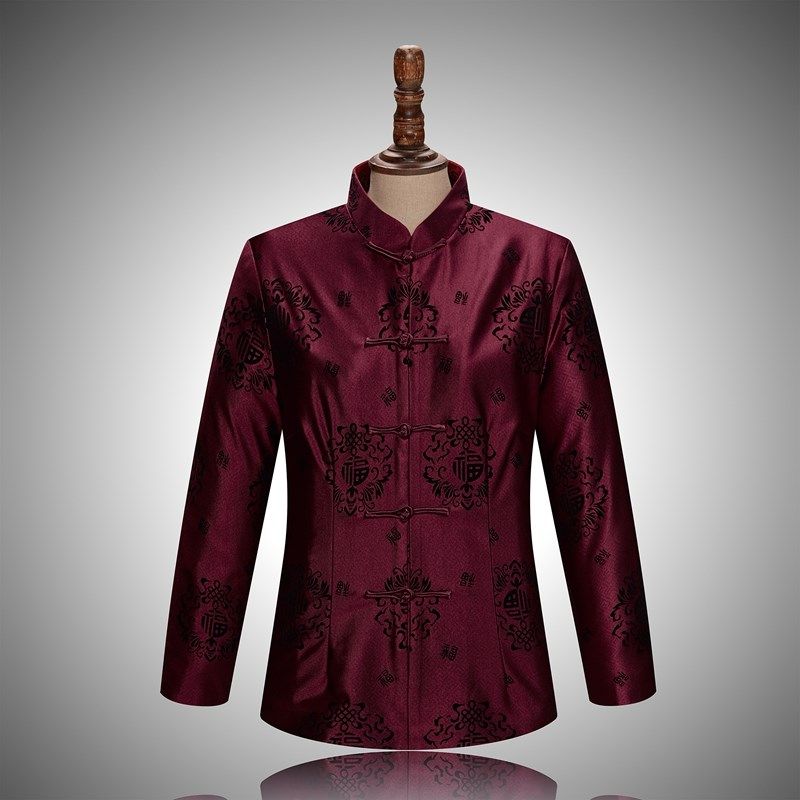 中老年唐装男秋冬装老人外套男生日中国风爷爷过寿男装爸爸装上衣