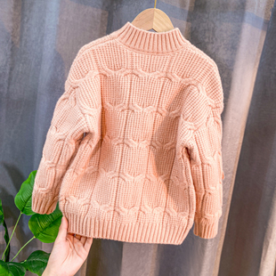 儿童毛衣女童打底衫秋冬2023新款冬季中大童女孩加绒加厚针织内搭