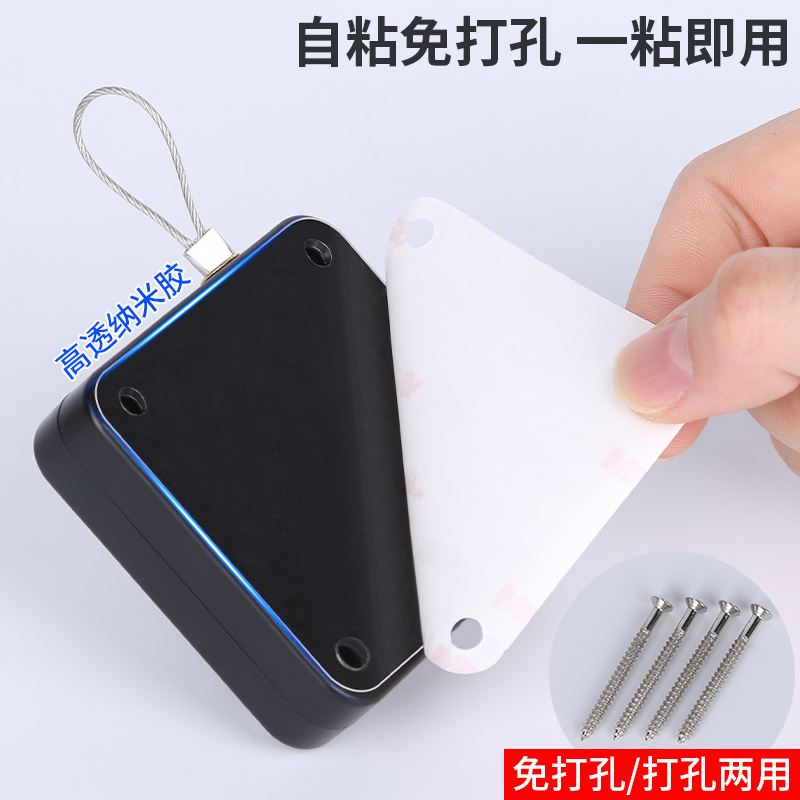 免打孔家用铁门缓冲闭门器简易自动关门神器拉绳闭合推拉木门弹簧