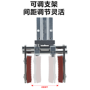 机械手手指气缸平行夹具可调节伸缩支架 16D气动手指带夹片抱片