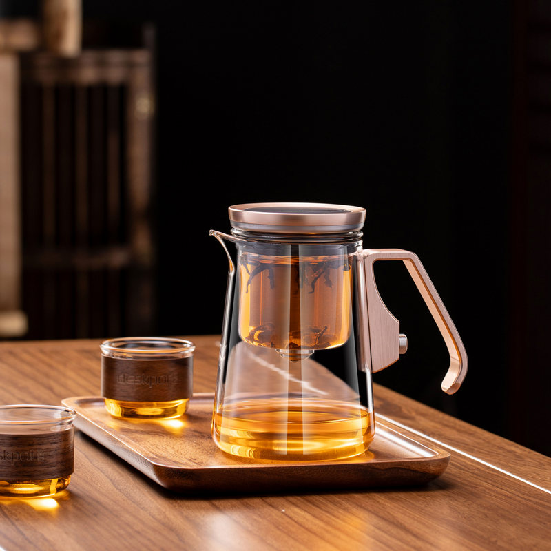 顶壶2026新款磁吸飘逸杯全玻璃内胆茶壶泡茶高端茶水分离泡茶壶