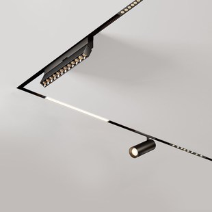 15mm极窄磁吸轨道灯嵌入式 智能泛光灯长条灯线条灯客厅卧室无主灯