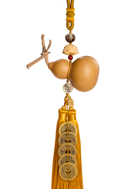 五帝钱门对门天然葫芦吉祥结挂件真品纯铜钱串开口客厅对窗入户门