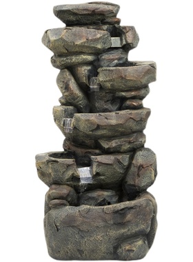 欧式仿石假山流水生财喷泉摆件户外阳台花园庭院循环水池落地景观