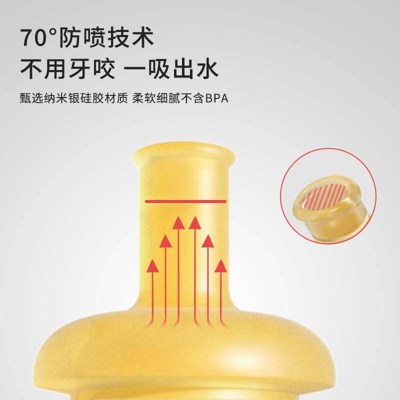 食品级PP防胀气婴童学饮杯1岁+带手柄防摔吸管奶瓶喝奶奶瓶量大价