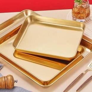 大号平底托盘接香灰底座金色不锈钢烧香佛桌配件烧香香炉长方形盘