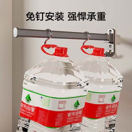 免打孔可折叠毛巾架卫生间墙上洗漱台挂杆壁挂收纳衣架壁挂式