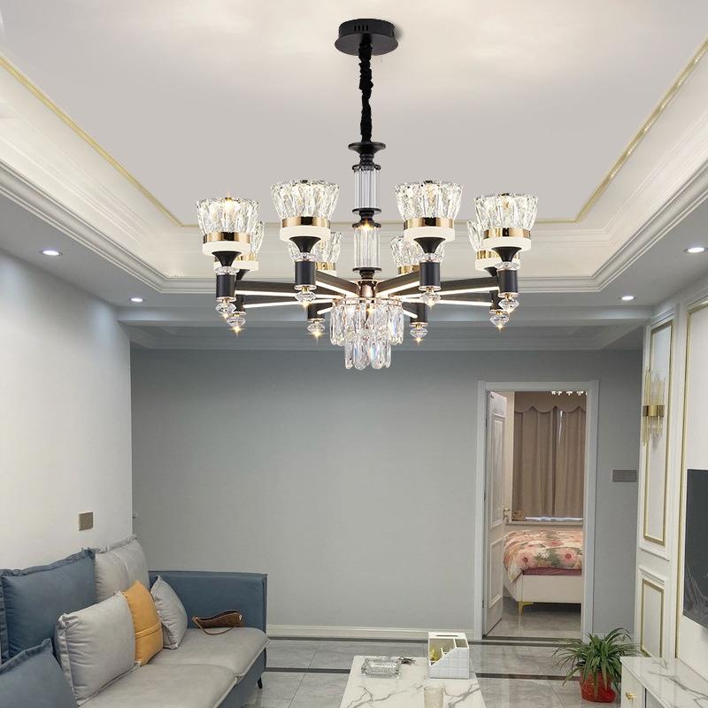 轻奢吊灯后现代水晶吊灯欧式客厅灯2025新款大气别墅餐厅灯具家用