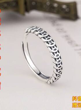 钱多多钛钢戒指铜钱女男士情侣食指对戒小众设计轻奢高级感不掉色