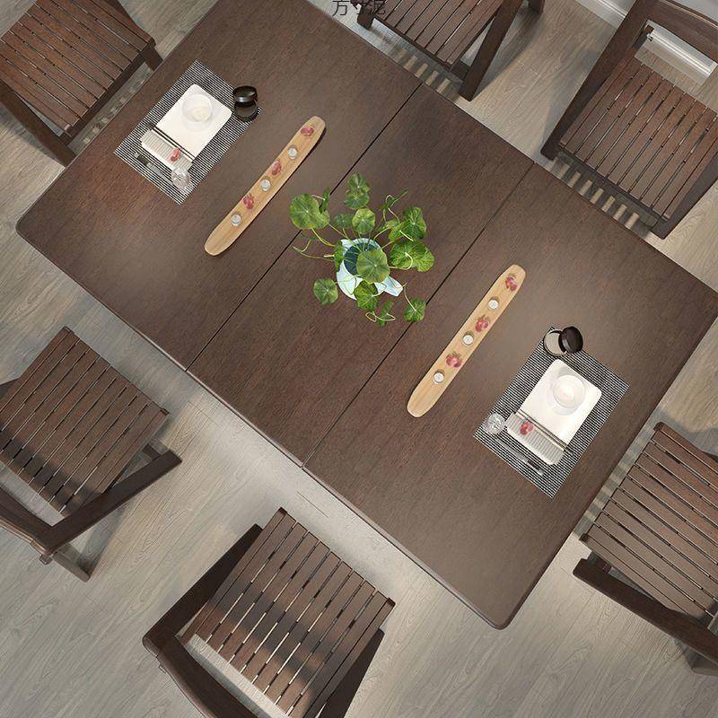 金丝胡桃木实木折叠餐桌椅小户型伸缩现代简约家用长方形饭桌子厂