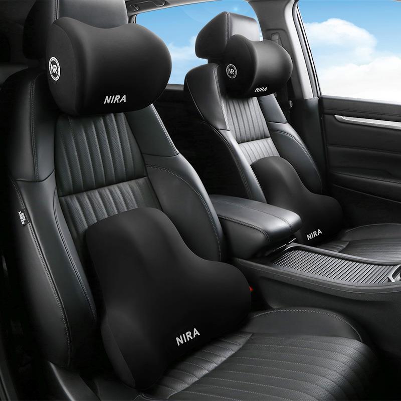 汽车护颈枕头枕车用记忆棉腰托加大加厚腰靠座椅腰靠背垫枕头套装