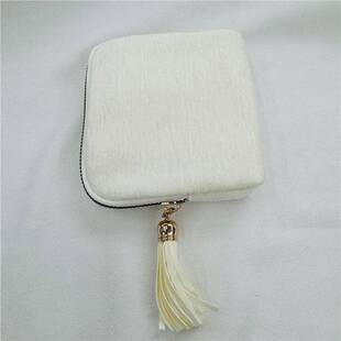 高端首饰收纳多层手镯吊坠戒指可携式旅行随身携带拉链包夹层首饰