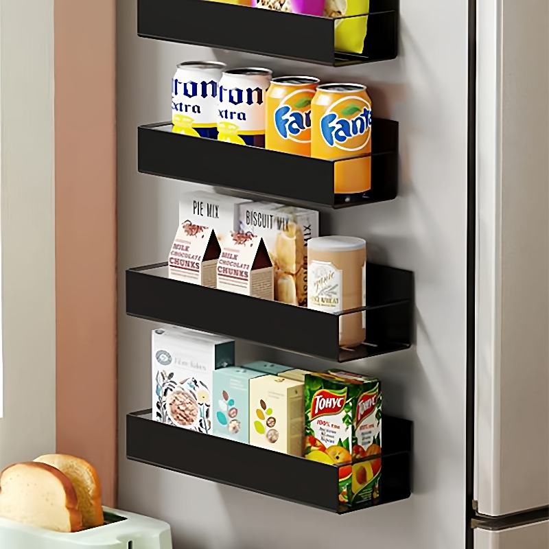 厨房收纳盒壁挂架免打孔磁铁强力贴调味料架子冰箱侧面磁吸置物架