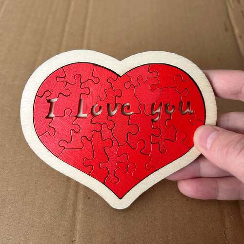 爱心超难成人拼图24片i love you木质十级难度烧脑智力情人节礼物
