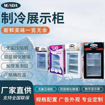 50L超市便利店冷冻柜冰淇淋展示柜小型桌面商用单门冰箱