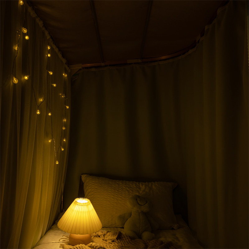 U型导轨道床帘学生宿舍蚊帐一体式滑轨强遮光帘上下铺寝室含支架