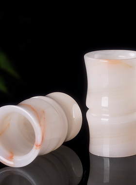 石诚记天然玉石大号毛笔笔筒摆件复古装饰礼品中国风创意个性定制