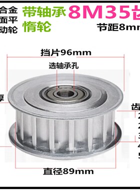 8M35齿 带轴承同步轮 惰轮  槽宽21/27/32/42 标准件皮带轮