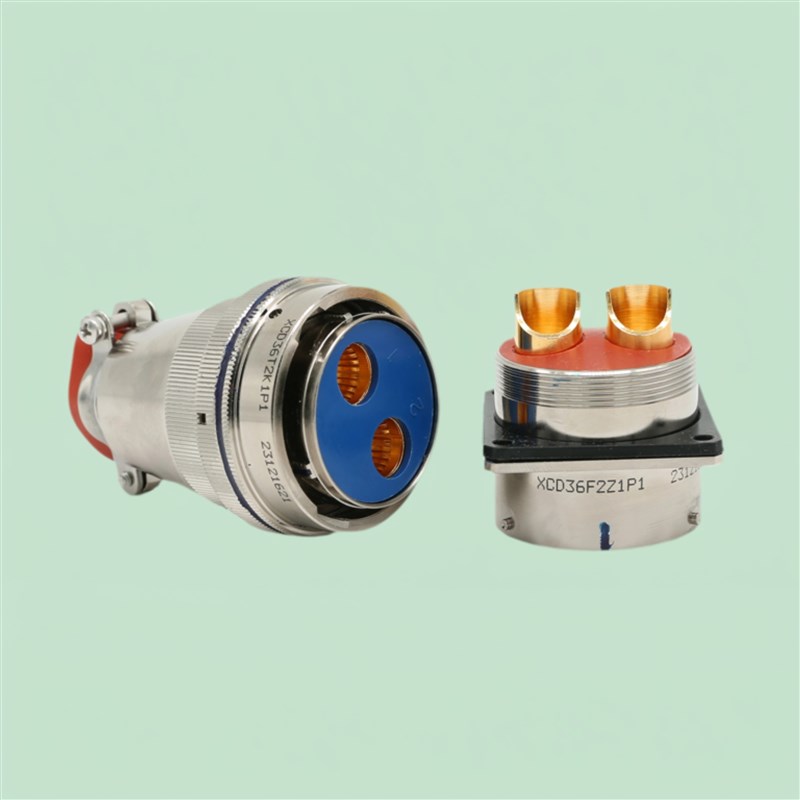 2芯大电流航插 XCD36F2Z1P1+XCD36T2K1P1 圆形连接器插接件