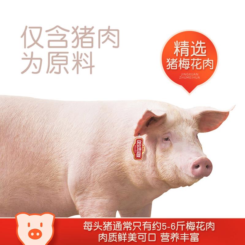 正宗哈肉联梨烤圆火腿即食猪肉零食肉肠哈尔滨特产香肠熏火腿218g