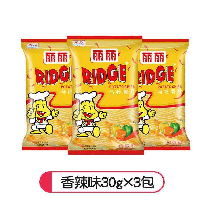 正宗丽丽薯片烤肉番茄香辣味6大包大波浪马铃薯薯片膨化小吃休闲