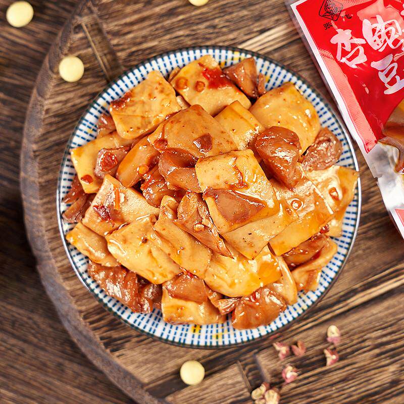 张飞杏鲍菇豆干500g四川特产五香麻辣豆腐干休闲豆干零食小包装