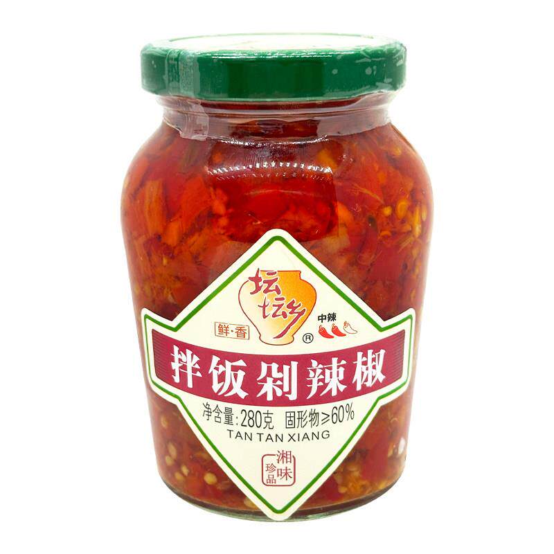 正宗湖南坛坛乡拌饭剁辣椒280g*12瓶拌饭酱朝天椒下饭拌面 面辣椒