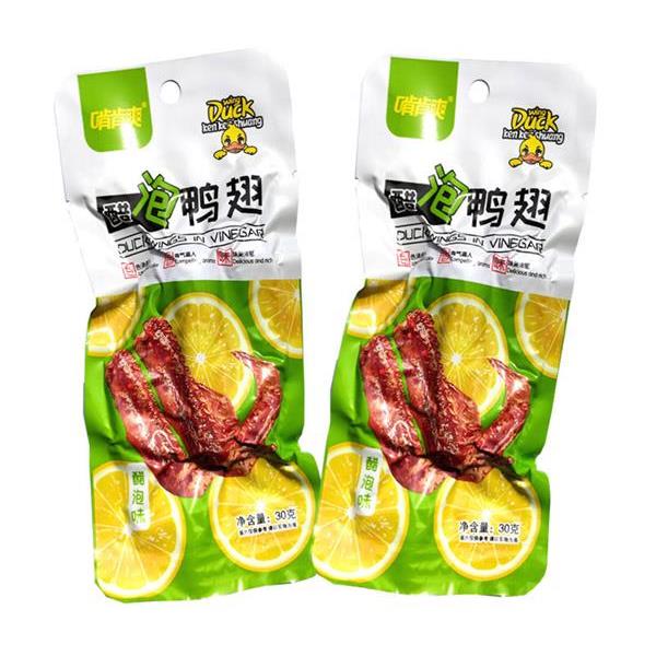 正宗柠檬酸辣鸭翅醋泡鸭翅鸭货肉类熟食办公解馋零食品多口味休闲