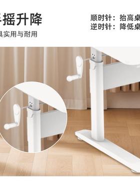 习儿童学桌写字家用实木书52742桌手摇可升降卧室桌约学简生桌