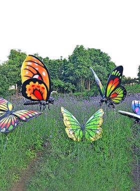 玻璃纤维蝴蝶雕ERV品塑饰铁插件模拟动物饰外户园林景观装饰田园