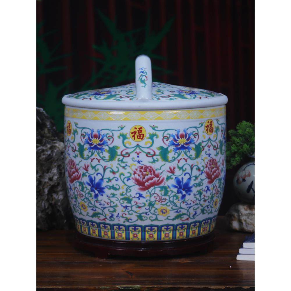 景密德镇陶瓷米缸用带盖封中式1家0斤2030斤米桶面粉mg6955缸腌斤