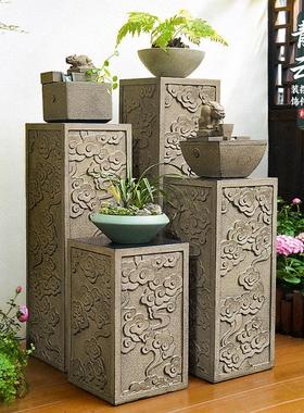 新式祥云柱展示柱NHN墩仿石柱户花外庭院中落地摆件阳台盆底座花