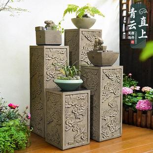 新式祥云柱展示柱NHN墩仿石柱户花外庭院中落地摆件阳台盆底座花