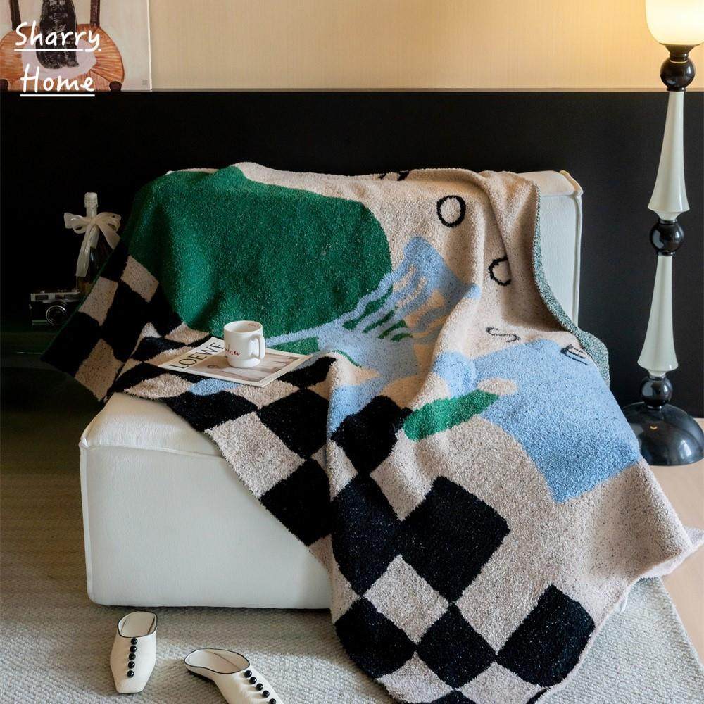 小发众计师款后现代椅文艺复古子XQM蓝色半边绒毛毯办公室沙设盖