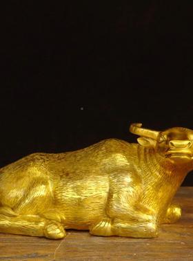 纯铜卧牛老水摆件十1.31-23二肖牛气冲天牛家居办公室桌面动物摆