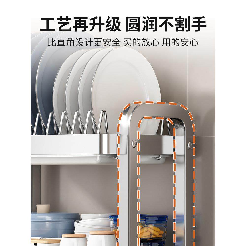 不锈钢碗碟纳架碗收盘沥水架厨多ITM功能架置物新款台房面收纳盒