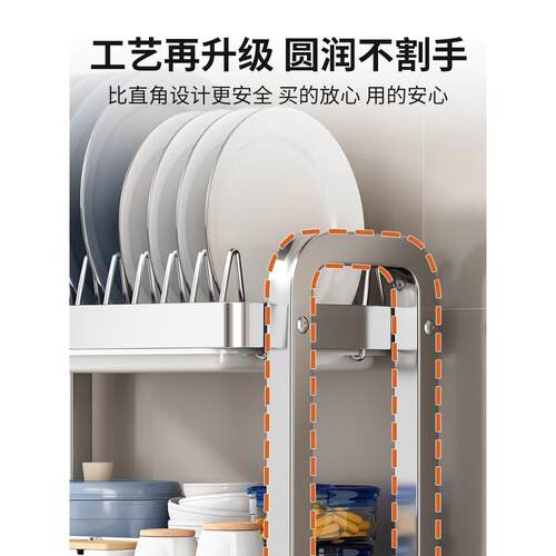不锈钢碗碟纳架碗收盘沥水架厨多ITM功能架置物新款台房面收纳盒
