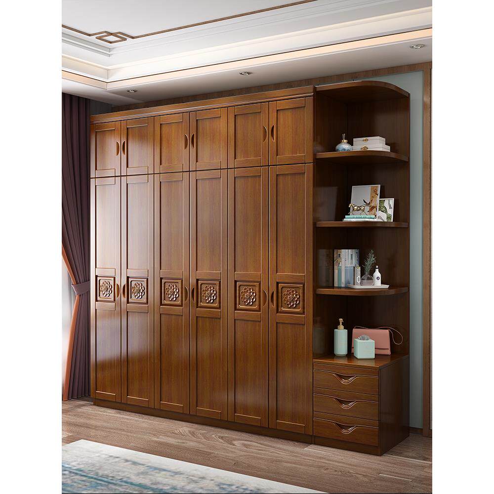 实实木衣柜原木全家用卧41162室小户型木门收纳现代简约对开衣柜