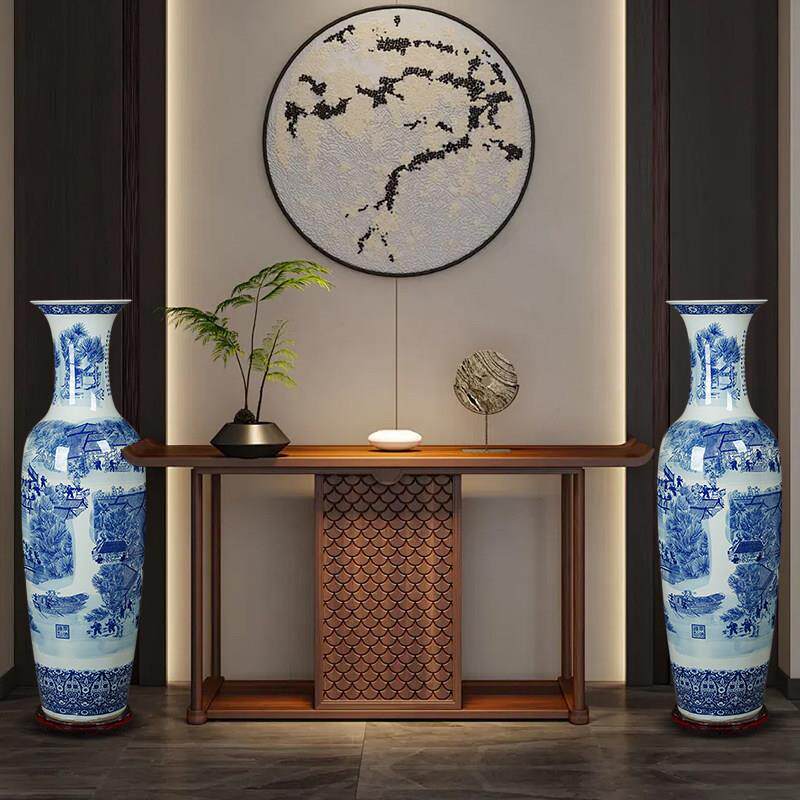 清河图落地大花瓶景德镇陶瓷客厅ECN乔电上视柜酒店公司开明业迁