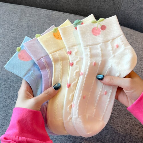 【U享价】五双|女童百搭款中筒
