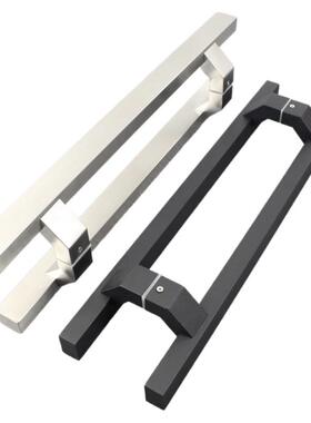 38前方管斜腿框架门木门门把手磨砂黑色地面弹簧推拉门角大把手