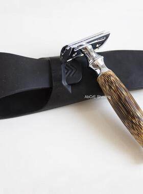 手动安全剃须 双刃刮胡子刀片 金属结合金丝竹柄 矽胶保护套/礼盒