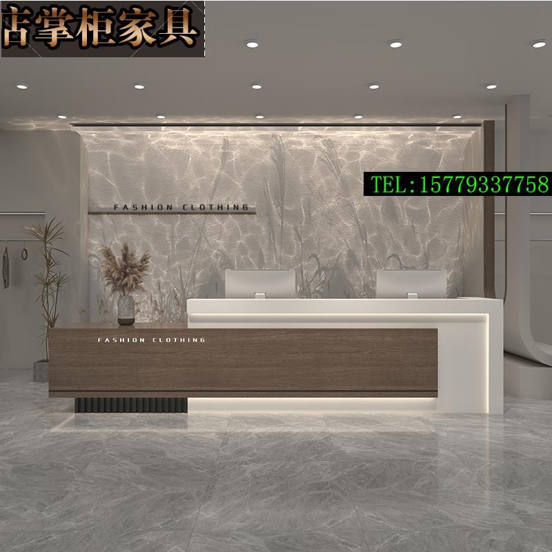 公司前台接待台酒店咨询柜台美容院收银台烤漆现代简约吧台桌定制