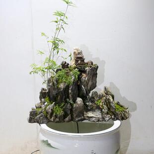 鱼缸小型客厅假山鱼池生态缸造景循环流水摆件古法养鱼套餐全套