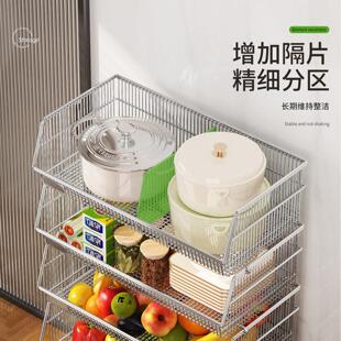 厨房菜篮子置物架落地多层菜架子分类葱姜蒜蔬菜水果收纳筐小推车