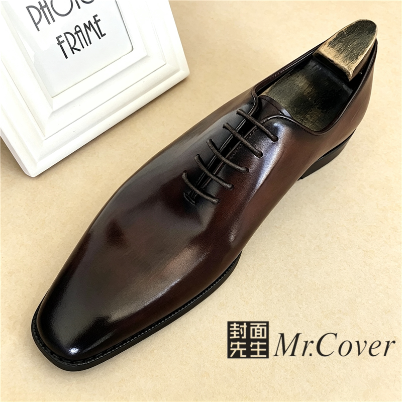 Mr.Cover英伦风真皮皮鞋男商务正装牛津鞋新郎结婚鞋高端通勤鞋子