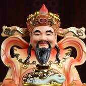 陶瓷财神爷摆件家聚用神像店请宝盆供财神铺像文财神奉H45 05A佛